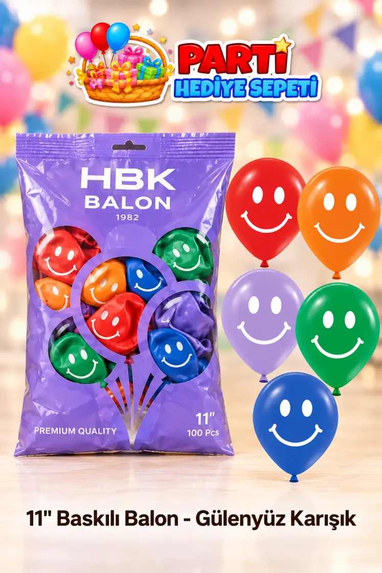 11" Baskılı Balon - Gülenyüz Karışık