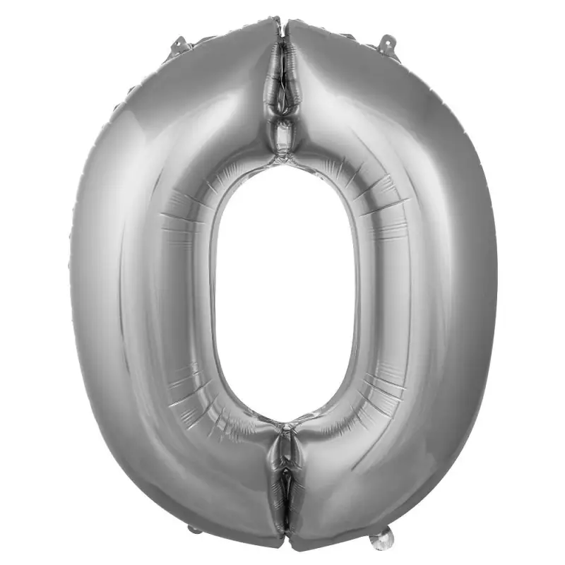 16" Rakam Folyo 0 Gümüş toptan parti malzemesi