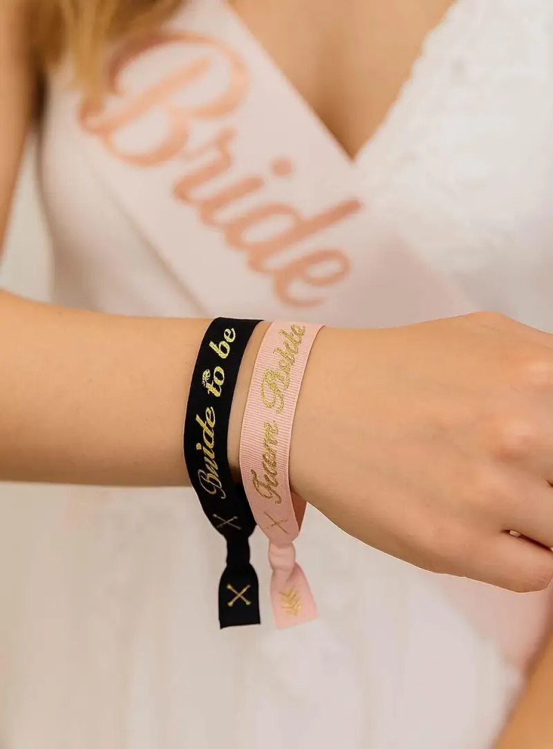 5Lİ BİLEKLİK KUMAŞ PEMBE GOLD - Toptan Parti Malzemesi