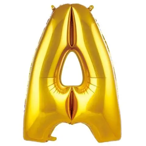 A- HARF 34 İNC GOLD RENK BALON 76 CM - Toptan Parti Malzemesi