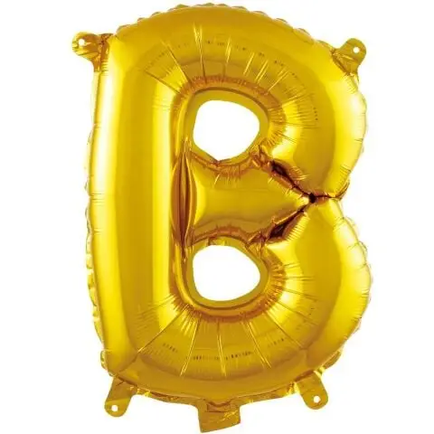 B- HARF 16 İNC GOLD RENK BALON 36 CM - Toptan Parti Malzemesi