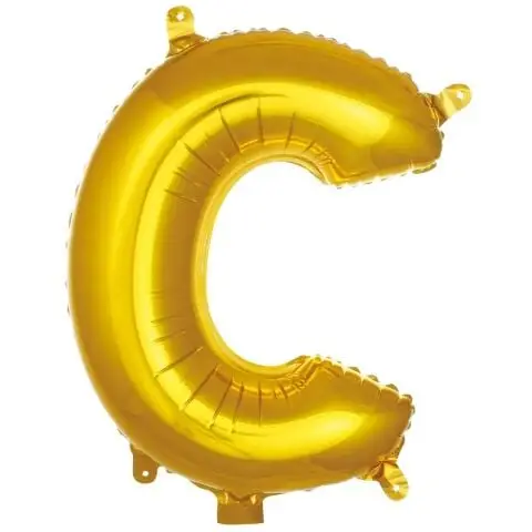C- HARF 16 İNC GOLD RENK BALON 36 CM - Toptan Parti Malzemesi