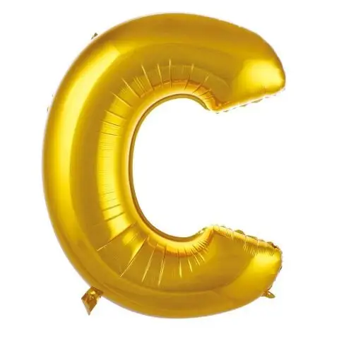 C- HARF 34 İNC GOLD RENK BALON 76 CM - Toptan Parti Malzemesi