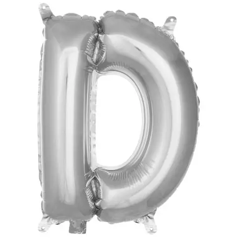 D- HARF 16 İNC GÜMÜŞ RENK BALON 36 CM - Toptan Parti Malzemesi