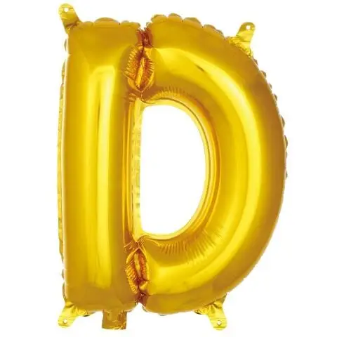 D- HARF 16 İNC GOLD RENK BALON 36 CM - Toptan Parti Malzemesi