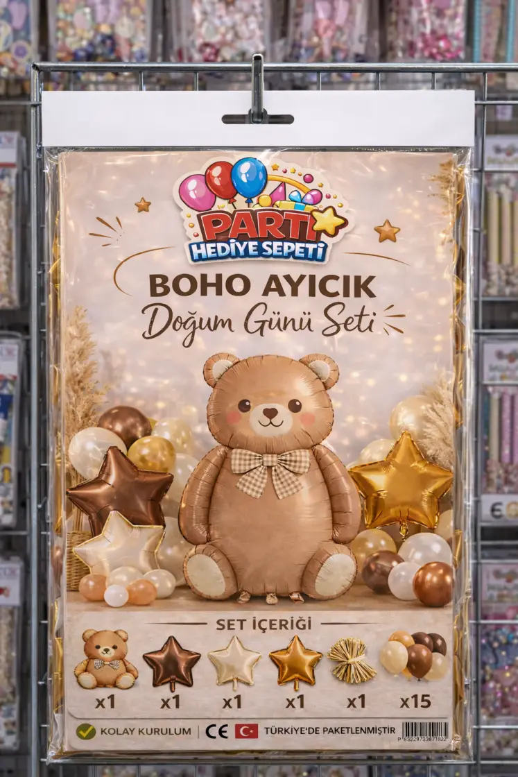Boho Ayıcık Doğum Günü Seti toptan parti malzemesi
