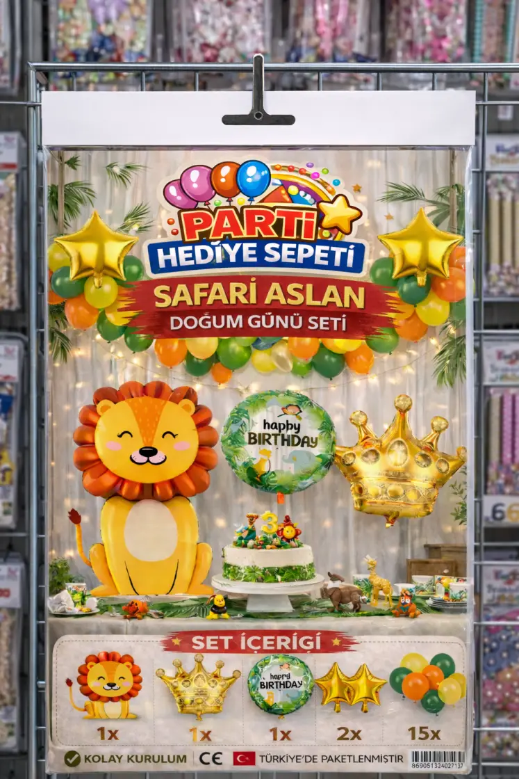 Safari Aslan Doğum Günü Seti toptan parti malzemesi