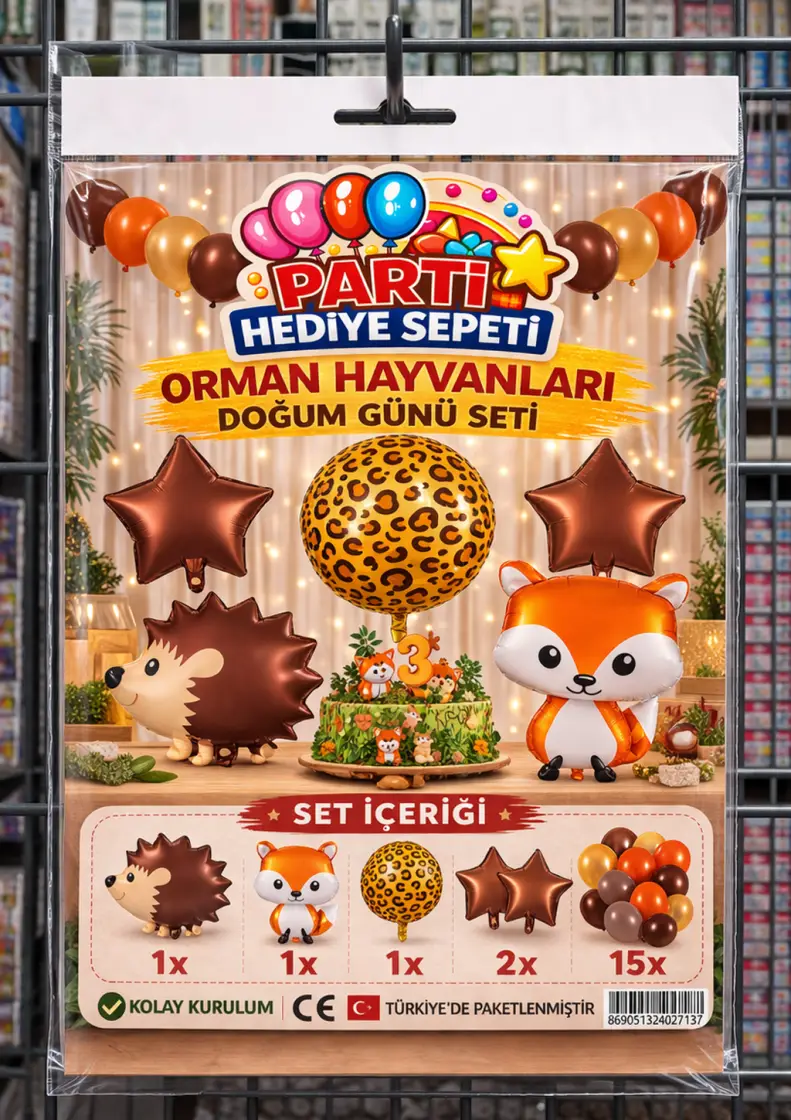 Orman Hayvanları Doğum Günü Seti toptan parti malzemesi