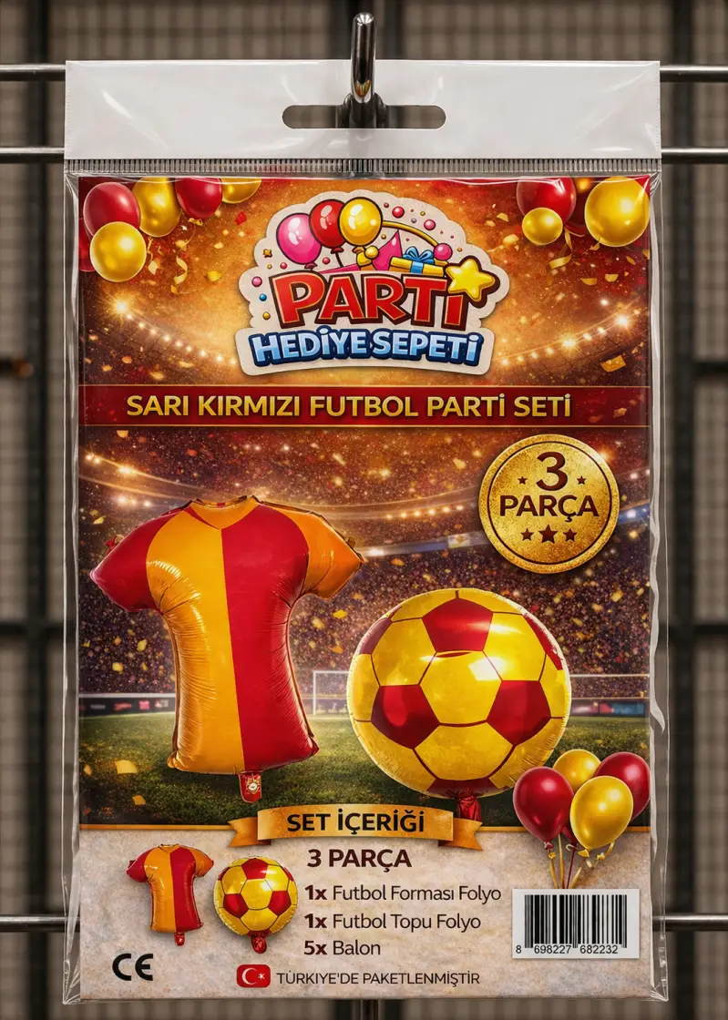 Sarı Kırmızı Taraftar Mini Parti Seti toptan parti malzemesi
