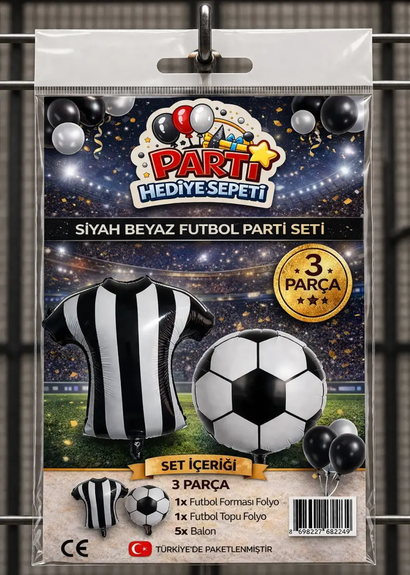 Siyah Beyaz Taraftar Mini Parti Seti toptan parti malzemesi