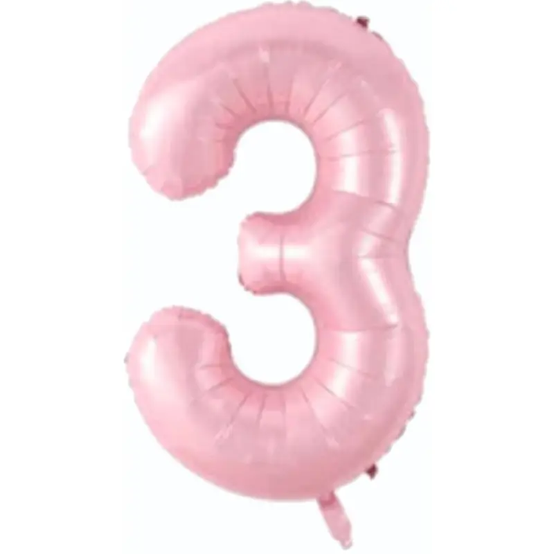 34" Rakam Folyo  ( 3 ) Pembe Renk toptan parti malzemesi
