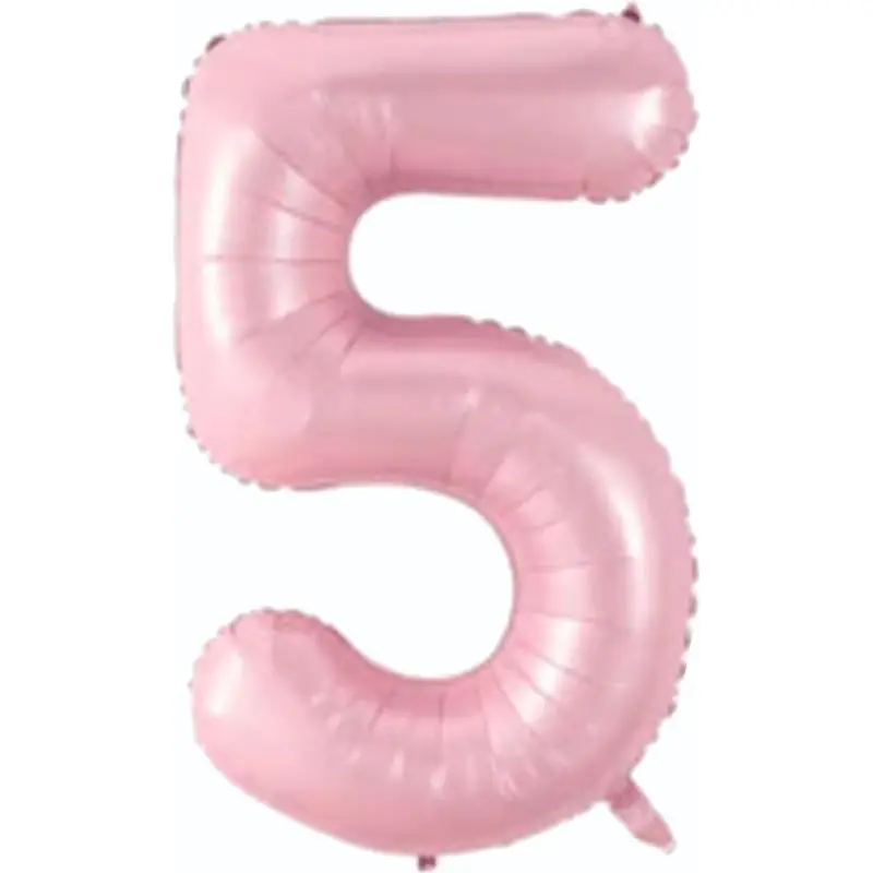 34" Rakam Folyo  ( 5 ) Pembe Renk toptan parti malzemesi