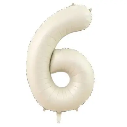 34" Rakam Folyo  ( 6 ) Krem Renk toptan parti malzemesi