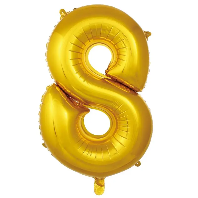 34" Rakam Folyo  ( 8 ) Gold Renk toptan parti malzemesi