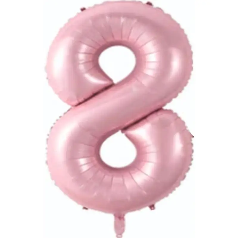 34" Rakam Folyo  ( 8 ) Pembe Renk toptan parti malzemesi