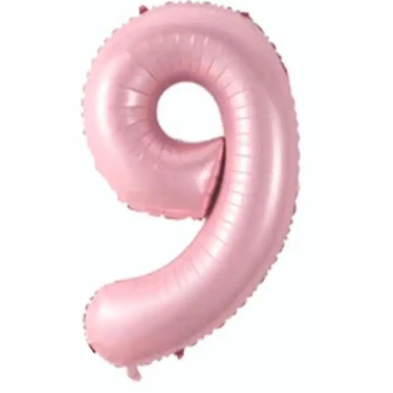 34" Rakam Folyo  ( 9 ) Pembe Renk toptan parti malzemesi