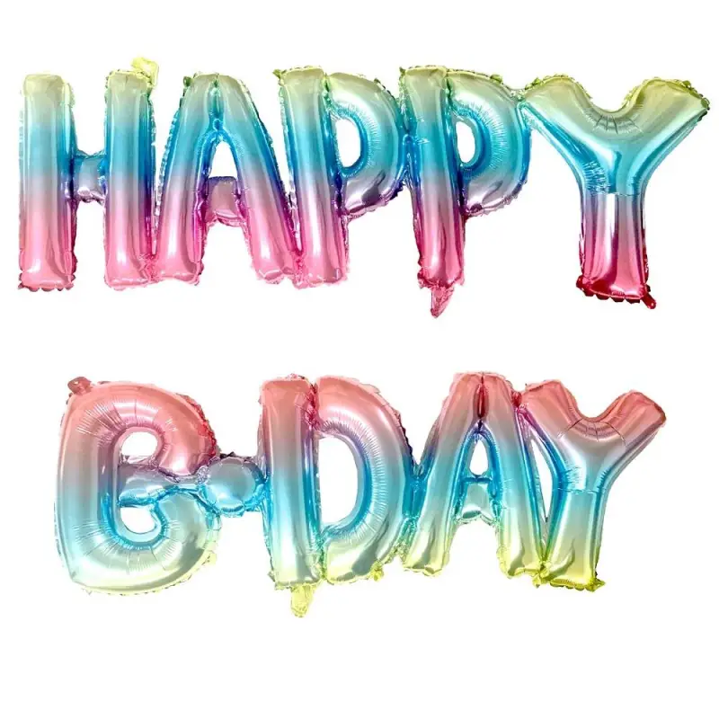 16'' Happy B.Day Gökkuşağı Folyo toptan parti malzemesi