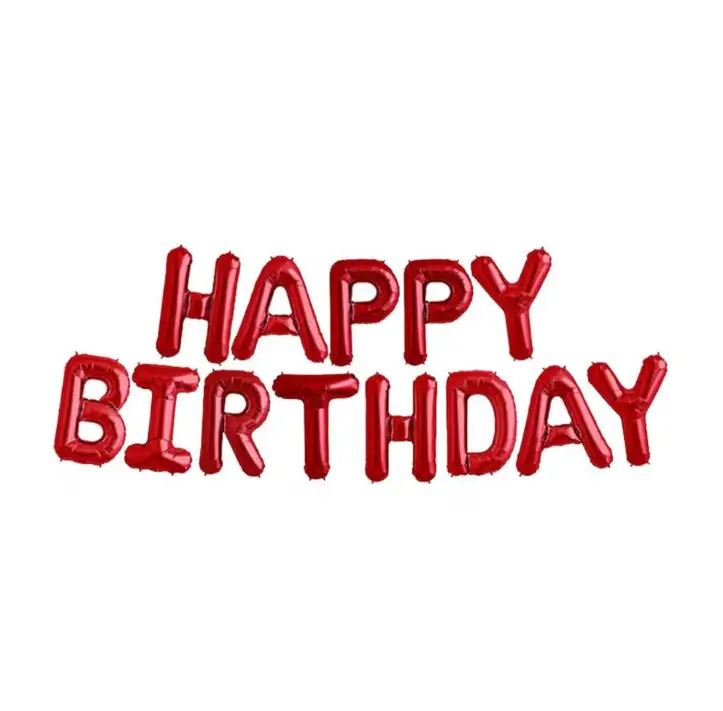 16'' Happy Birthday Kırmızı Folyo toptan parti malzemesi
