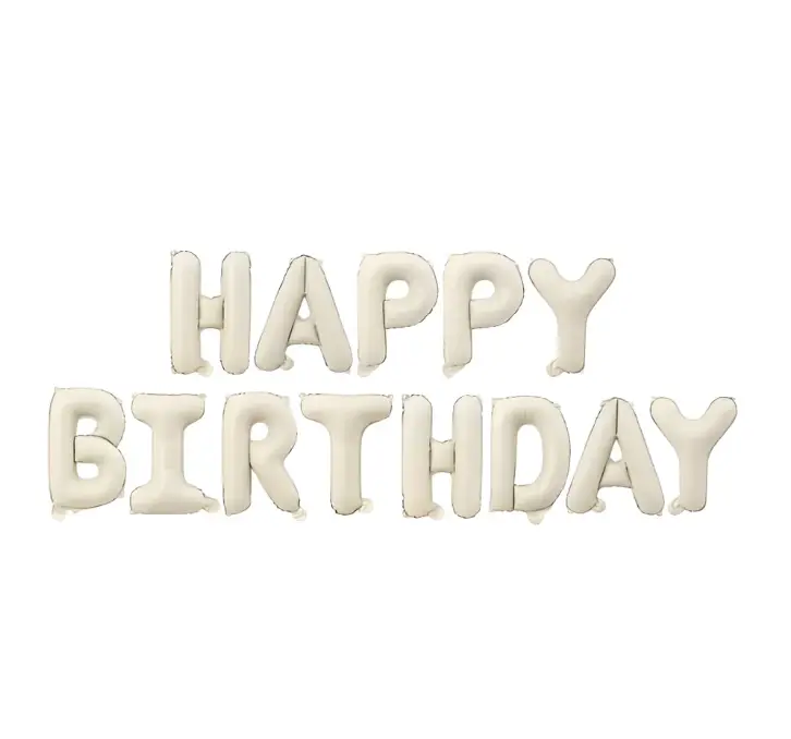 16'' Happy Birthday Krem Folyo toptan parti malzemesi