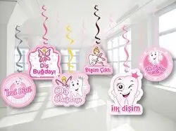 6'LI TAVAN SÜS PEMBE DİŞ toptan parti malzemesi