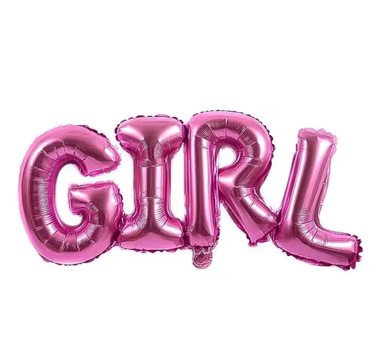 Girl Pembe Yazı Folyo toptan parti malzemesi