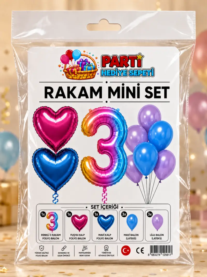 Gökkuşağı Rakam Mini Parti Seti (3)