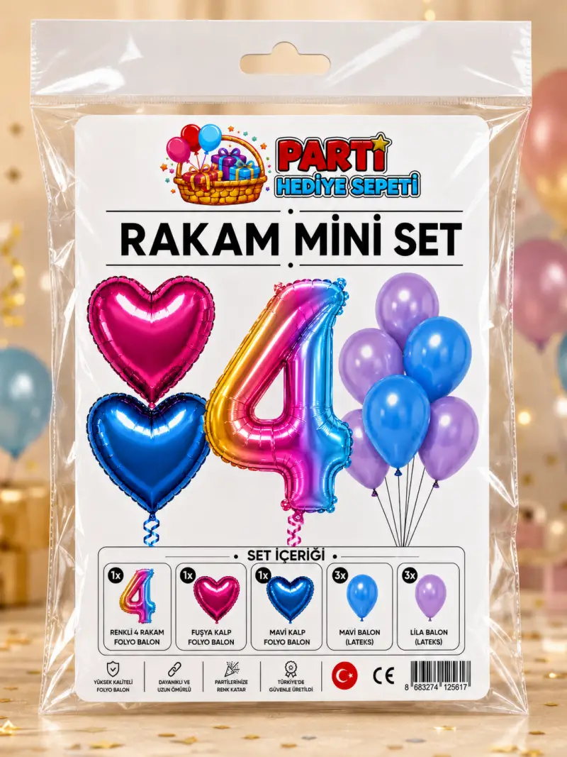 Gökkuşağı Rakam Mini Parti Seti (4)