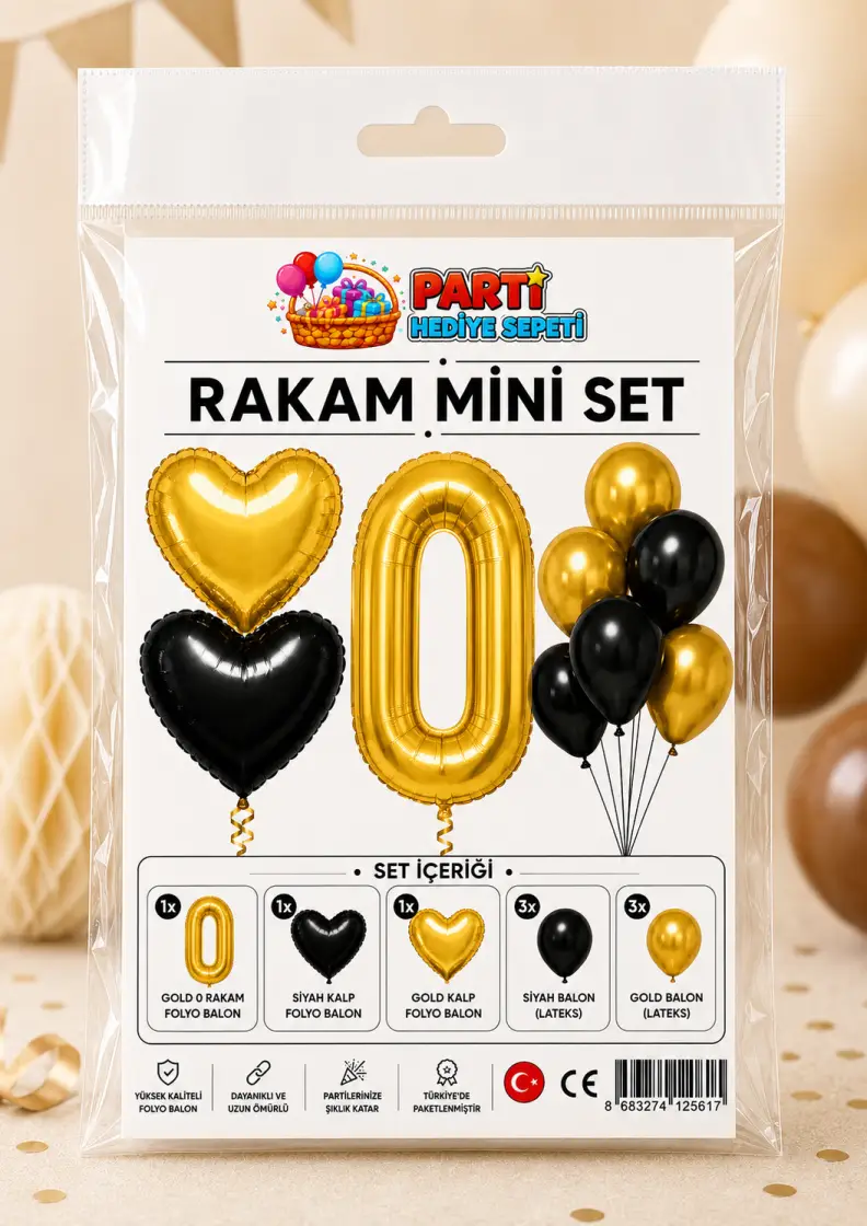 Gold Rakam Mini Parti Seti (0) toptan parti malzemesi