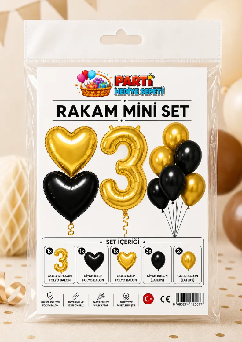 Gold Rakam Mini Parti Seti (3)