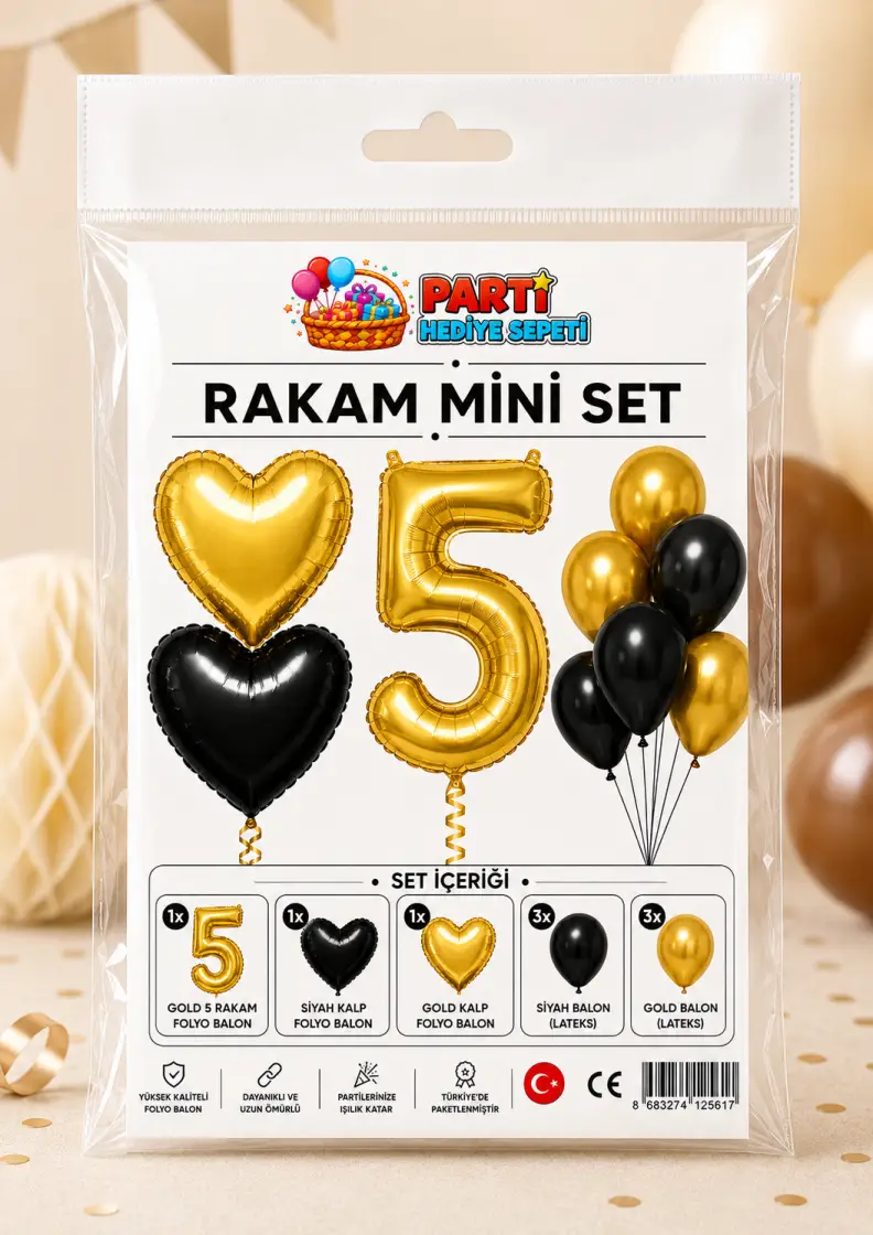 Gold Rakam Mini Parti Seti (5)