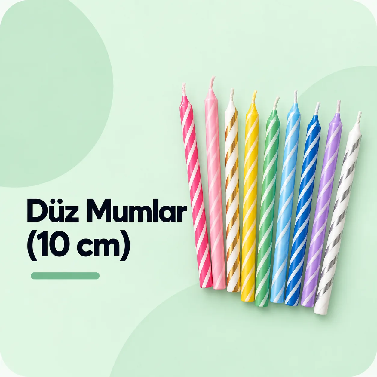 Düz Mumlar (10 cm)