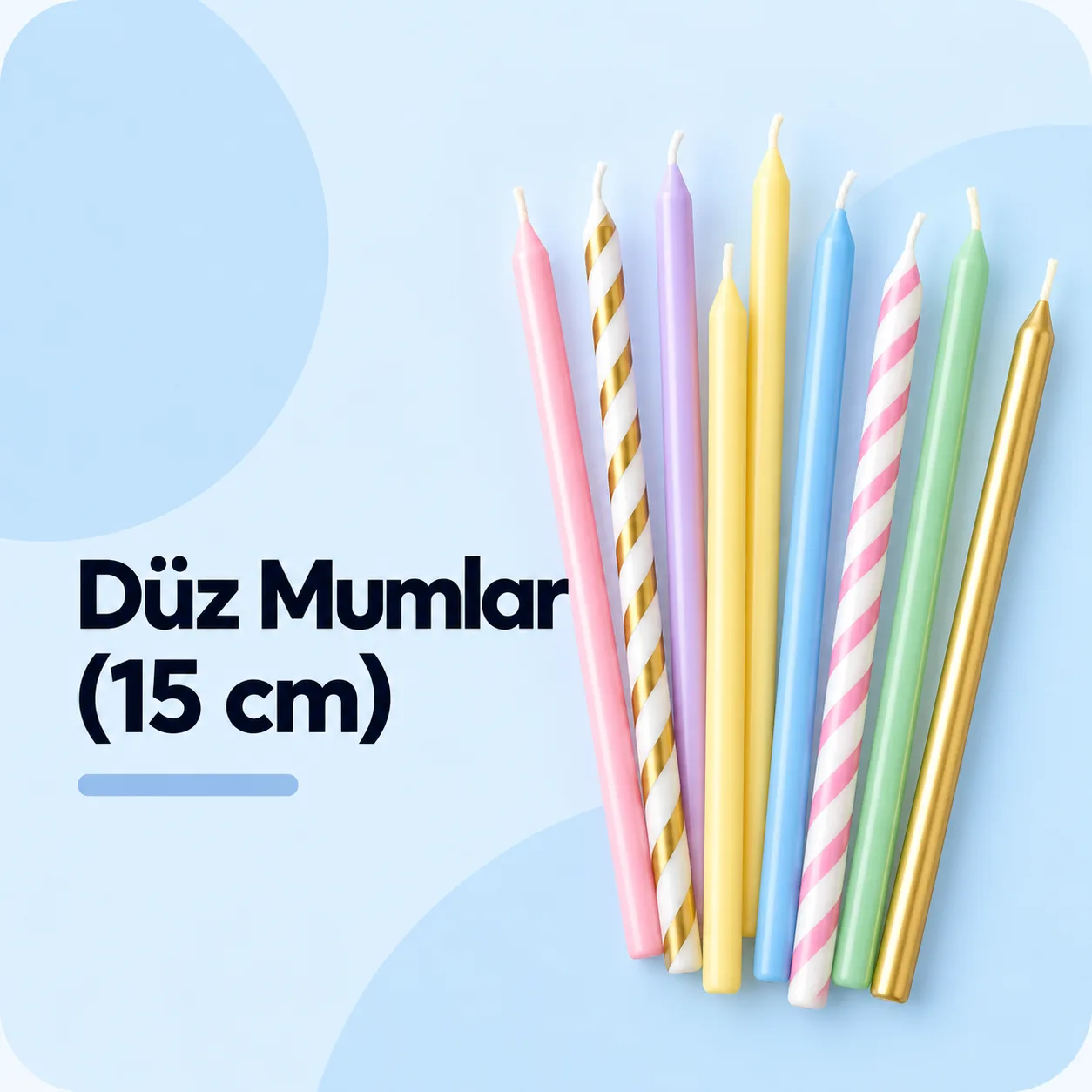 Düz Mumlar (15 cm)