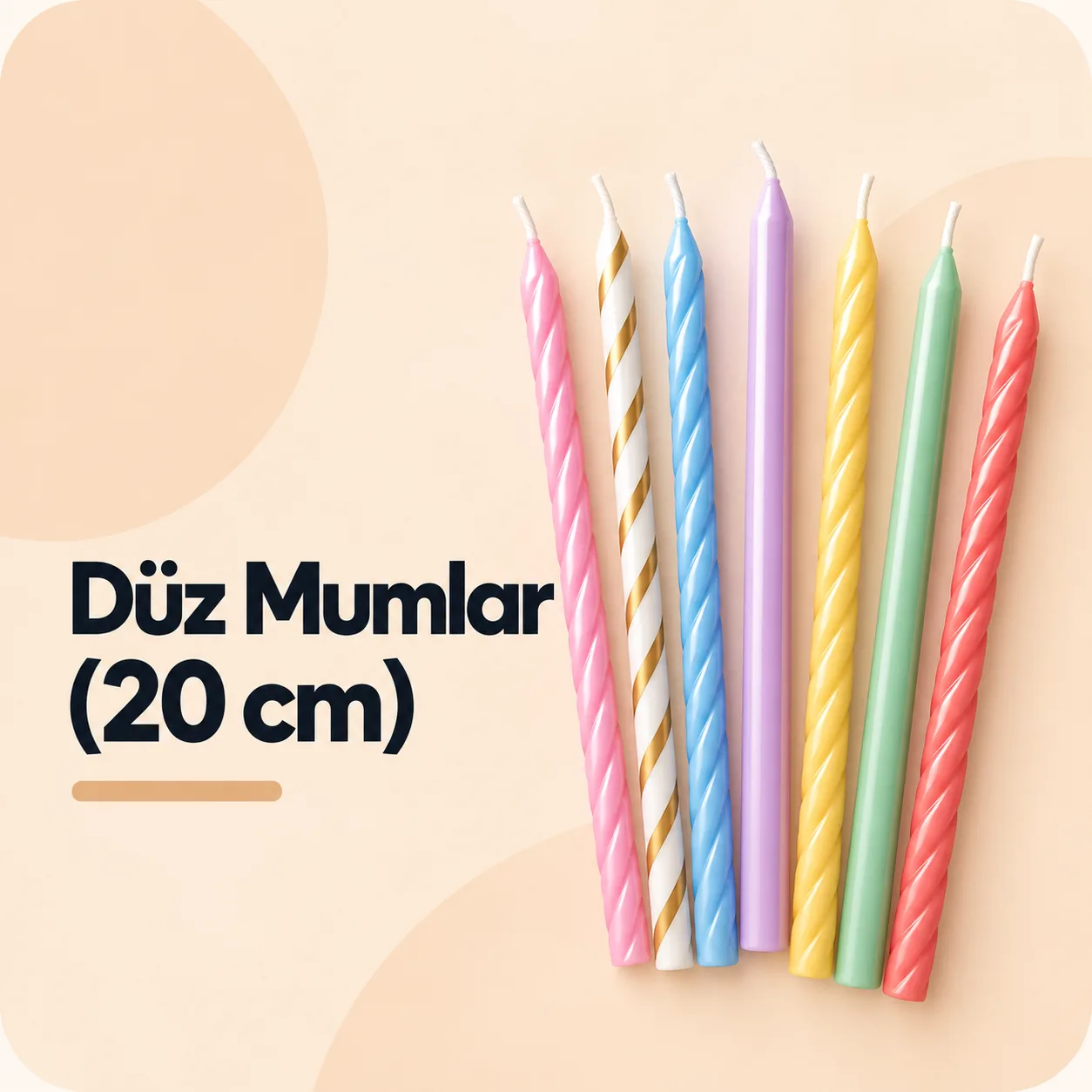 Düz Mumlar (20 cm)