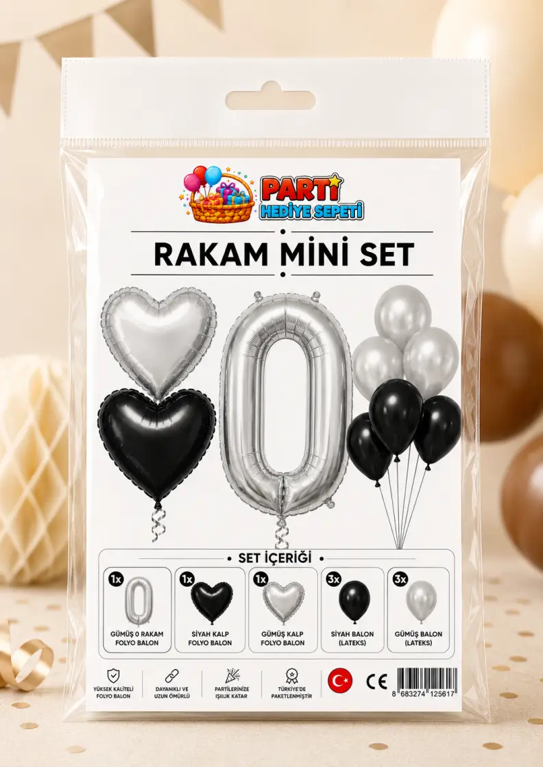 Gümüş Rakam Mini Parti Seti (0)