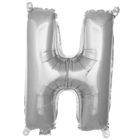 H- HARF 16 İNC GÜMÜŞ RENK BALON 36 CM - Toptan Parti Malzemesi