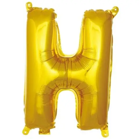 H- HARF 16 İNC GOLD RENK BALON 36 CM - Toptan Parti Malzemesi