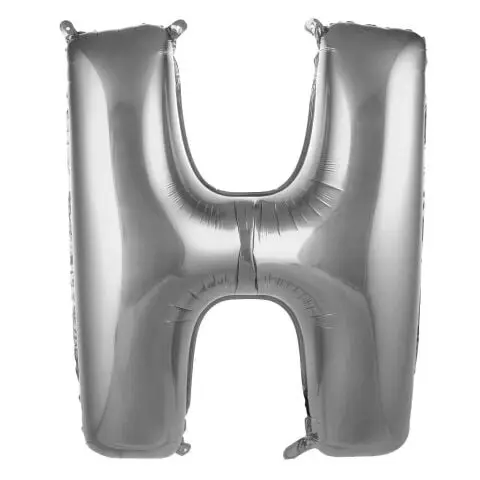 H- HARF 34 İNC GÜMÜŞ RENK BALON 76 CM - Toptan Parti Malzemesi