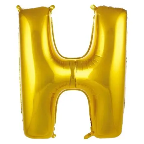 H- HARF 34 İNC GOLD RENK BALON 76 CM - Toptan Parti Malzemesi