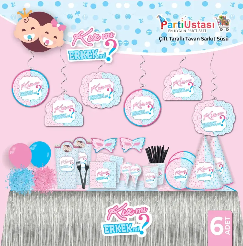 HELEZON CİNSİYET 6 LI - Toptan Parti Malzemesi