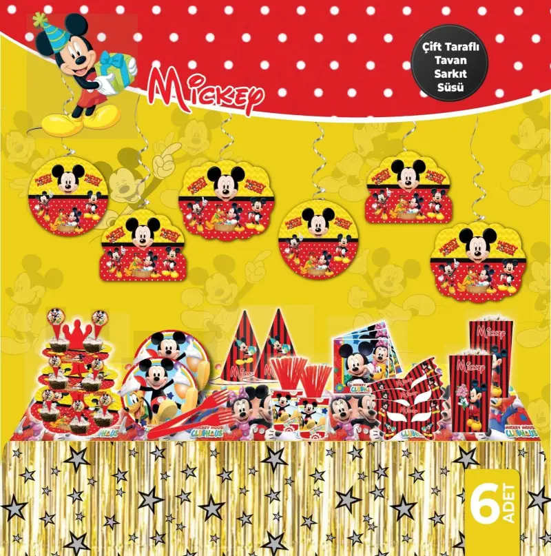 HELEZON MİCKEY 6 LI - Toptan Parti Malzemesi