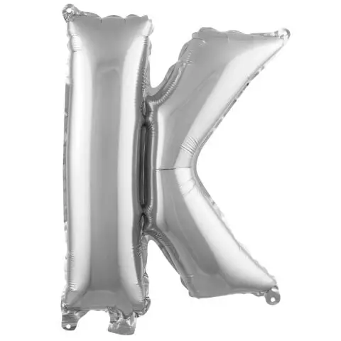 K- HARF 16 İNC GÜMÜŞ RENK BALON 36 CM - Toptan Parti Malzemesi