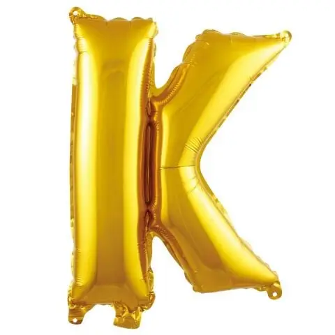 K- HARF 16 İNC GOLD RENK BALON 36 CM - Toptan Parti Malzemesi