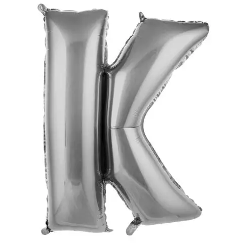 K- HARF 34 İNC GÜMÜŞ RENK BALON 76 CM - Toptan Parti Malzemesi