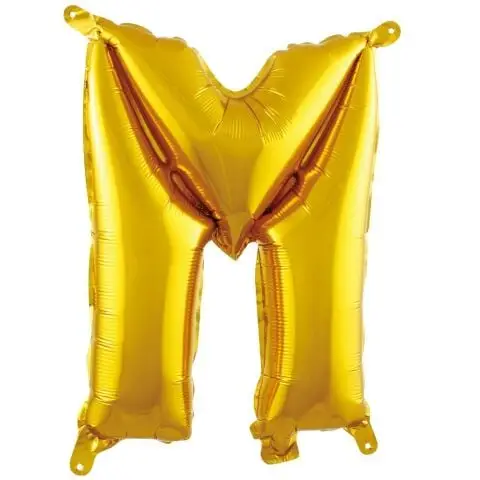 M- HARF 16 İNC GOLD RENK BALON 36 CM - Toptan Parti Malzemesi