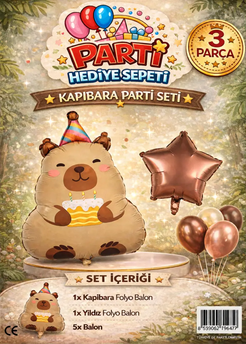 Kapibara Mini Parti Seti - Toptan Parti Malzemesi