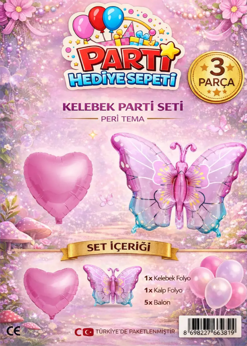 Kelebek Mini Parti Seti - Toptan Parti Malzemesi