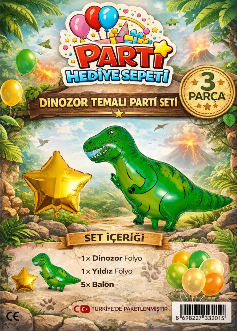 Dinazor Temalı Mini Parti Seti - Toptan Parti Malzemesi