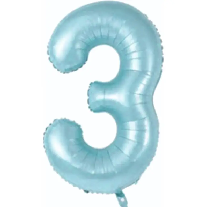 34" Rakam Folyo  ( 3 ) Mavi Renk - Toptan Parti Malzemesi