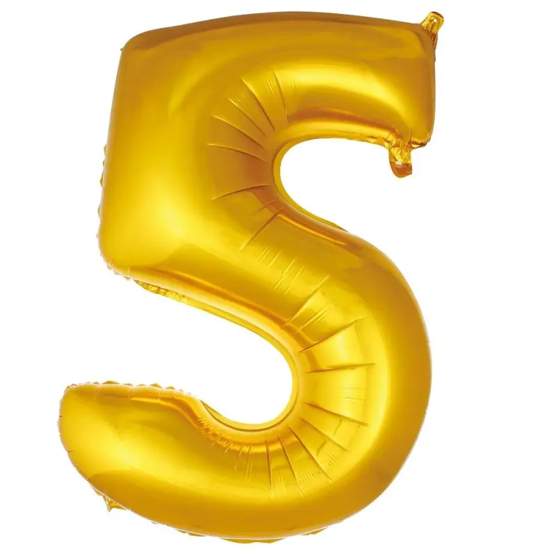 34" Rakam Folyo  ( 5 ) Gold Renk - Toptan Parti Malzemesi