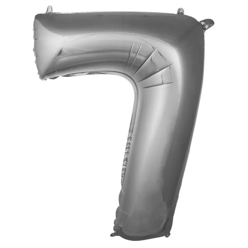 34" Rakam Folyo  ( 7 ) Gümüş Renk - Toptan Parti Malzemesi